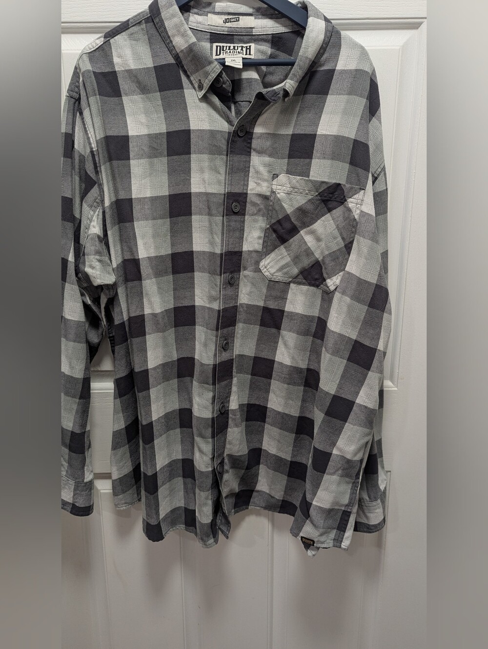 Duluth Trading Co Black & Gray Plaid Button-Down Shirt